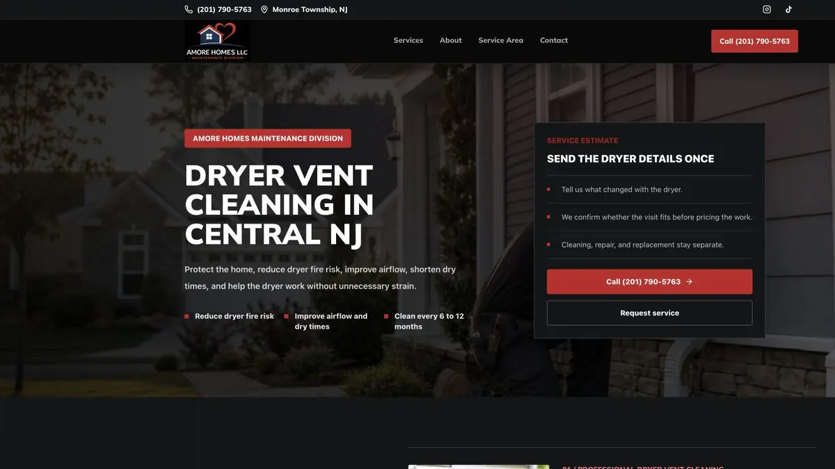 Amore Maintenance website